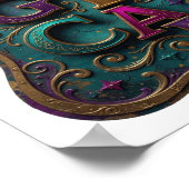 Stilvolles lila MAGISCHES Textdesign Poster (Ecke)