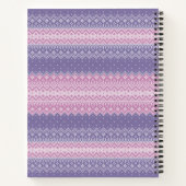 Stilvolles Lila Strick-Muster mit Monogramm und Na Notizbuch (Rückseite)