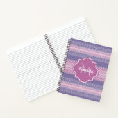 Stilvolles Lila Strick-Muster mit Monogramm und Na Notizbuch (Innenseite)