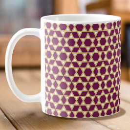 Stilvolles Lila White & Gold-Star-Muster Kaffeetasse