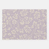 Stilvolles Lilac Floral Pattern Modernes Bauernhau Geschenkpapier Set (Vorderseite 3)
