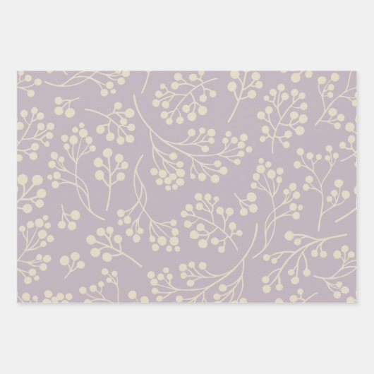 Stilvolles Lilac Floral Pattern Modernes Bauernhau Geschenkpapier Set (Vorderseite 3)