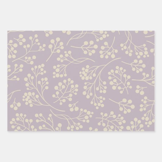Stilvolles Lilac Floral Pattern Modernes Bauernhau Geschenkpapier Set (Vorderseite)