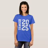Stilvolles Logo 2025 Senior Bold School Blue T-Shirt (Vorne ganz)