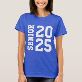 Stilvolles Logo 2025 Senior Bold School Blue T-Shirt