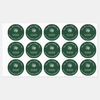 Stilvolles Logo des Green Florist Shops - Kontakt Etiketten