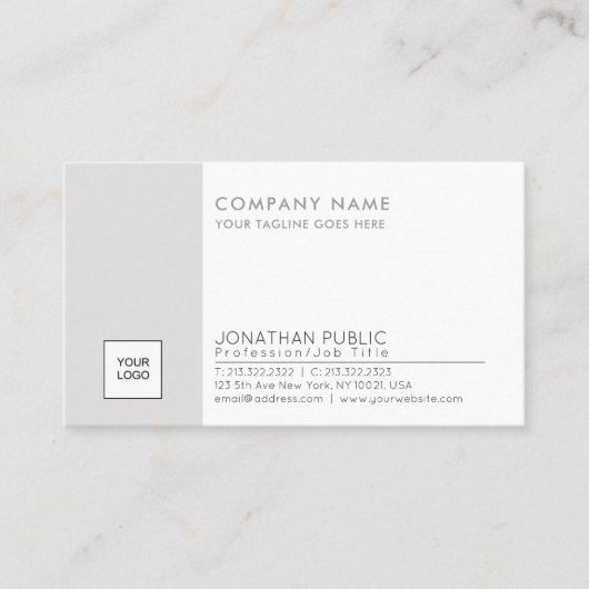 Stilvolles Logo Schlicht Corporate Modern Beruflic Visitenkarte (Vorderseite)