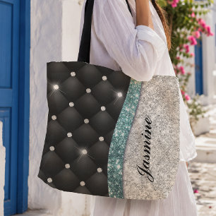 Stilvolles, Mädchenhaftes, falsches Silber Glitter Tasche