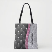 Stilvolles, Mädchenhaftes, falsches Silber-Glitter Tasche (Vorderseite)