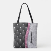 Stilvolles, Mädchenhaftes, falsches Silber-Glitter Tasche (Rückseite)