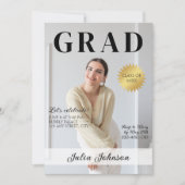 Stilvolles Magazine Graduate Foto 2024 Abschluss Einladung (Vorderseite)