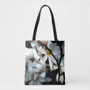 Stilvolles Magnolia-Blume-Design Schwarz-weiß Tasche