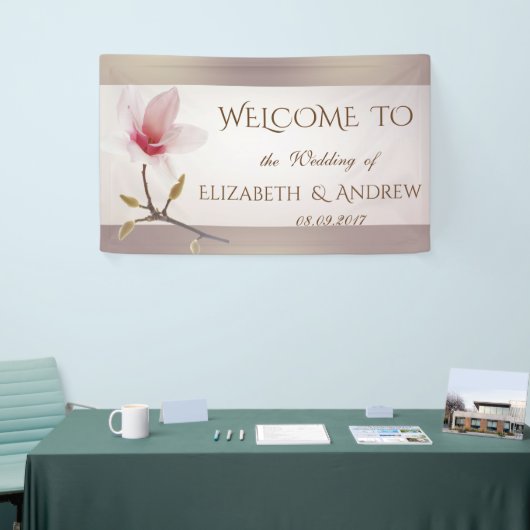Stilvolles Magnolia Wedding Banner (Messeveranstaltung)