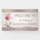 Stilvolles Magnolia Wedding Banner (Horizontal)