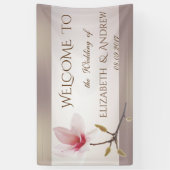 Stilvolles Magnolia Wedding Banner (Vertikal)