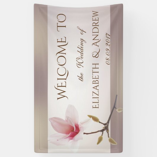 Stilvolles Magnolia Wedding Banner (Vertikal)