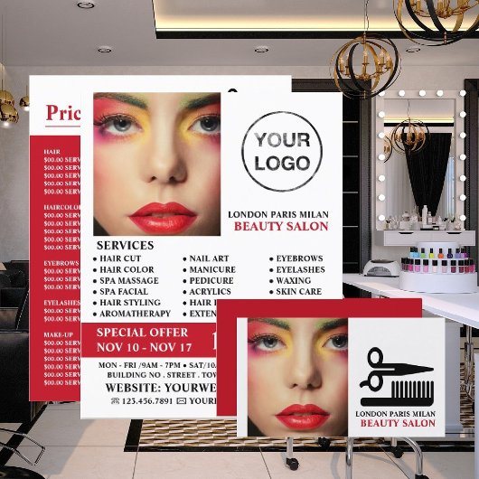 Stilvolles Makeup-Design, Beautician, Schönheitssa Flyer