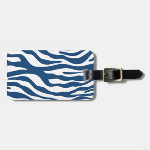 Stilvolles Marine-Blauzebra-Druck-Muster Gepäckanhänger