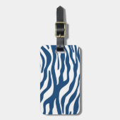 Stilvolles Marine-Blauzebra-Druck-Muster Gepäckanhänger (Vorderseite vertikal)