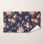 Stilvolles Marineblau-Rosagoldboho mit Blumen Handtuch (Handtuch)