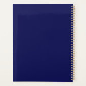 Stilvolles marineblau-rot gestreiftes Anfangsmonog Planer (Rückseite)