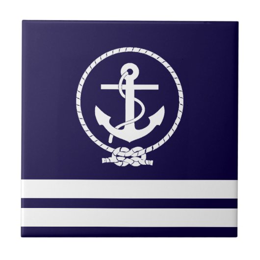 Stilvolles maritimes Thema Fliese (Vorderseite)