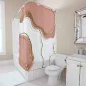 Stilvolles Marmor Blush Pink Gold Agate Duschvorhang (Beispiel)