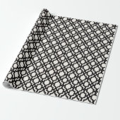 Stilvolles marokkanisches schwarzes Quatrefoliengi Geschenkpapier (Ungerollt)
