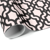 Stilvolles marokkanisches schwarzes Quatrefoliengi Geschenkpapier (Rolleneckpunkt)