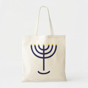 Stilvolles Menorah Navy Gold Tragetasche