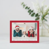Stilvolles Merry Christmas Foto Red Postkarte (Stehend Vorderseite)