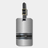 Stilvolles Metall mit ledernem Streifen-Blick Gepäckanhänger (Vorderseite vertikal)