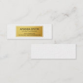Stilvolles Metallic Gold mit subtilem Wavy Muster Mini Visitenkarte (Vorne/Hinten)