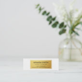 Stilvolles Metallic Gold mit subtilem Wavy Muster Mini Visitenkarte (Stehend Vorderseite)