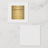 Stilvolles Metallic Gold mit subtilem Wavy Muster Quadratische Visitenkarte (Vorne/Hinten)
