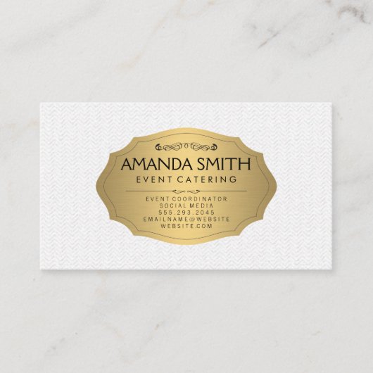 Stilvolles Metallic Gold mit subtilem Wavy Muster Visitenkarte (Vorderseite)