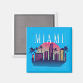Stilvolles Miami Florida Retro City-Logo Magnet (Vorderseite/Rückseite)