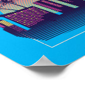 Stilvolles Miami Florida Retro City-Logo Poster (Ecke)