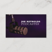 Stilvolles Mikrofon, Podcaster, Podcast Visitenkarte (Vorderseite)