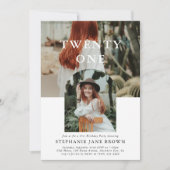 Stilvolles Minimal Foto 21. Geburtstag Einladung (Vorderseite)