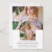 Stilvolles Minimal Foto 30. Geburtstag Einladung (Vorderseite)