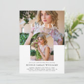 Stilvolles Minimal Foto 30. Geburtstag Einladung (Stehend Vorderseite)