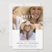 Stilvolles Minimal Foto 50. Geburtstag Einladung (Vorderseite)