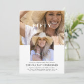 Stilvolles Minimal Foto 50. Geburtstag Einladung (Stehend Vorderseite)