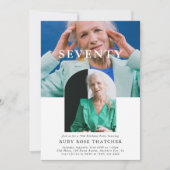 Stilvolles Minimal Foto 70. Geburtstag Einladung (Vorderseite)