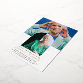 Stilvolles Minimal Foto 70. Geburtstag Folieneinladung (Gedreht)