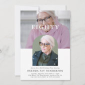 Stilvolles Minimal Foto ACHTUNG 80. Geburtstag Einladung (Vorderseite)