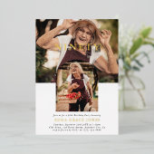 Stilvolles Minimal Foto NINETY 90. Geburtstag Folieneinladung (Stehend vorne)