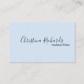 Stilvolles Minimalistisch Blue Visitenkarte (Vorderseite)