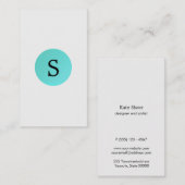 Stilvolles Minimalistisch-Türkismonogramm-Emblem 2 Visitenkarte (Vorne/Hinten)